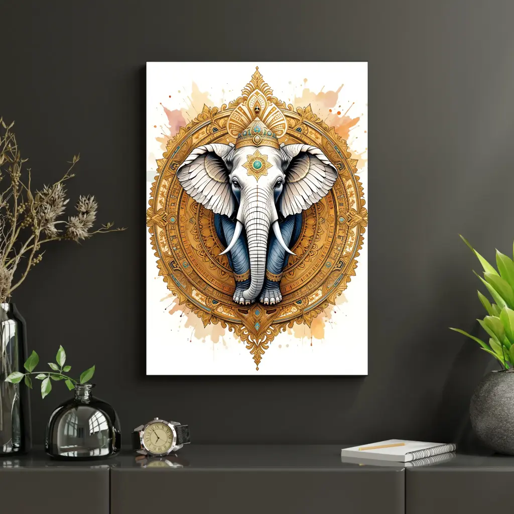 Regal Wisdom – Ornate Elephant Mandala