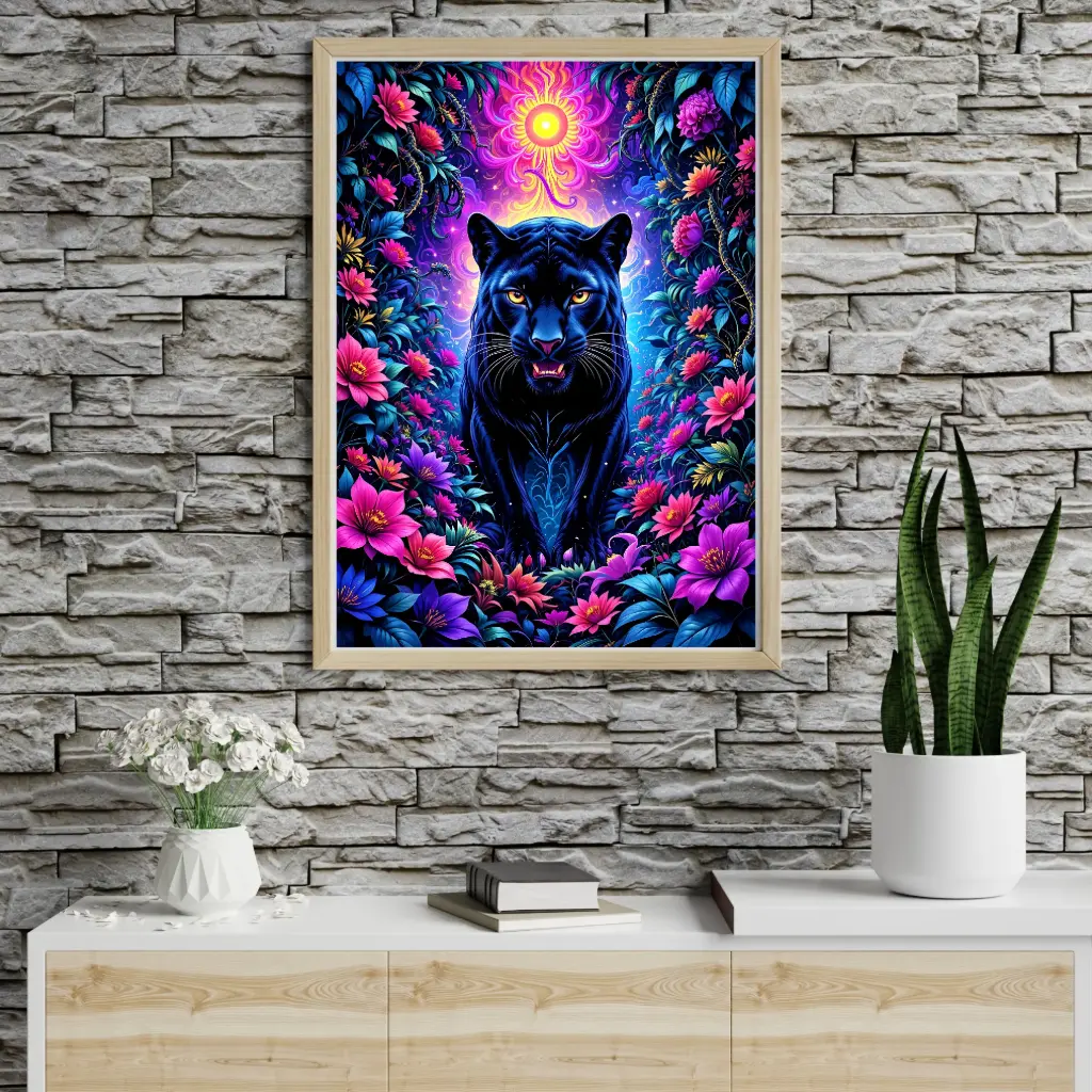 Spirit of the Wild – Psychedelic 'Black Panther' Art Print