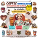Coffee Clipart Collection – Fun & Colorful Coffee Illustrations (Vol - 3)