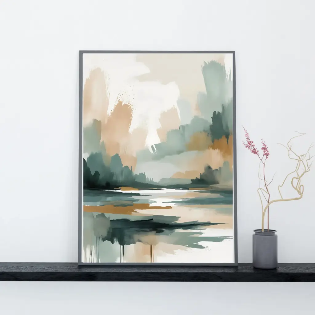 Abstract Lake Landscape