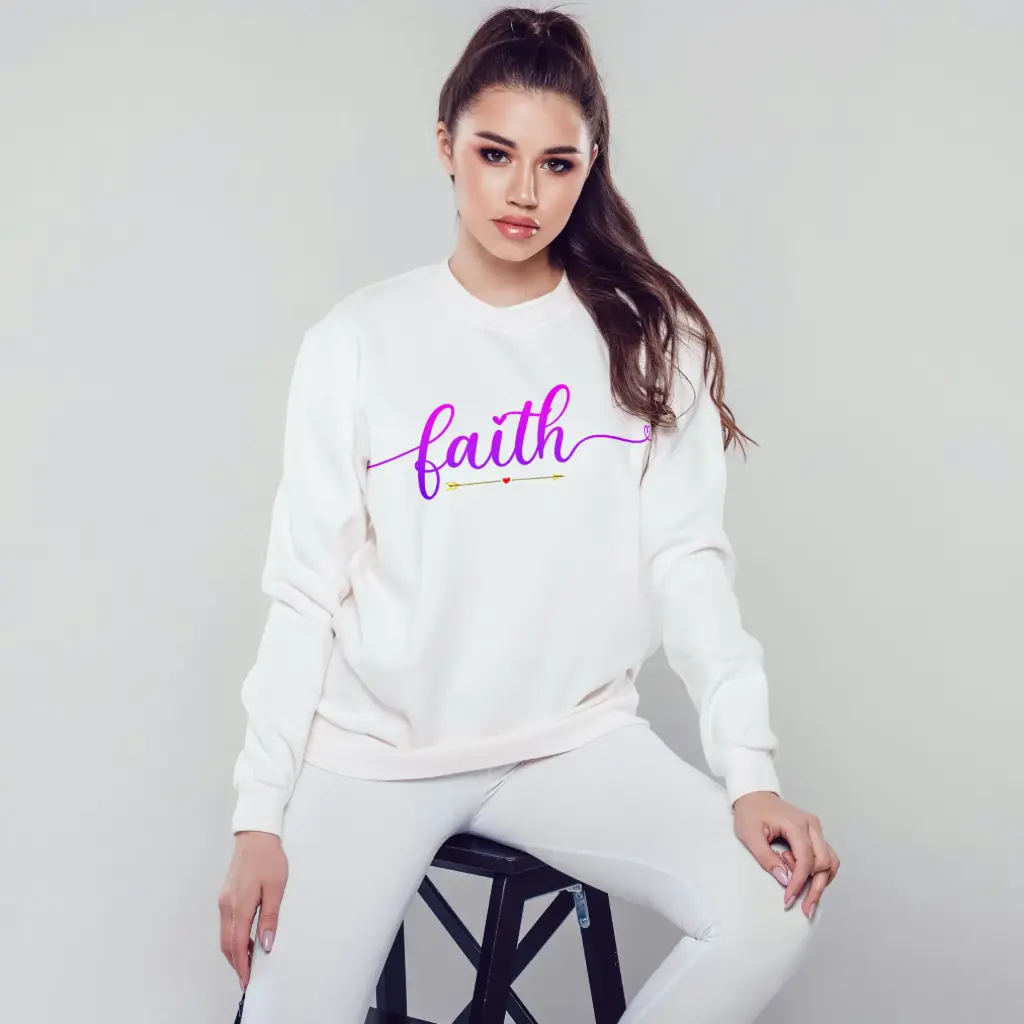 'Faith' – Heartline Script with Love & Arrow | Feminine Inspirational Print