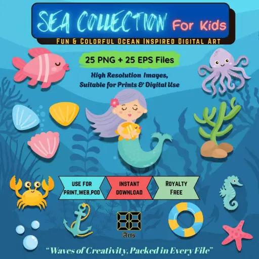 Sea Collection - Fun & Colorful Ocean Inspired Digital Art